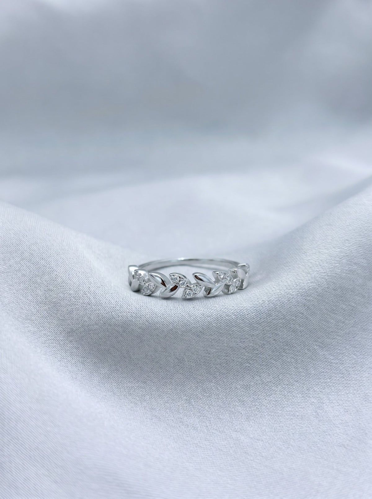 Celand Leaf Vine Moissanite Ring, S925 Silver