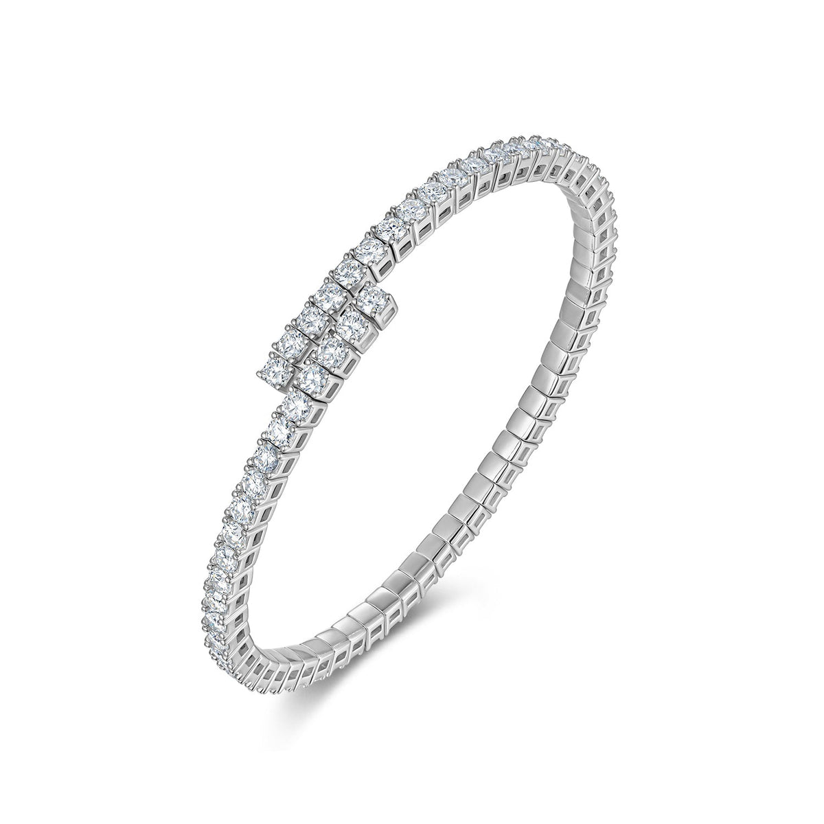 Celand 6.5CTW Moissanite Wrap Tennis Bracelet, S925 Silver
