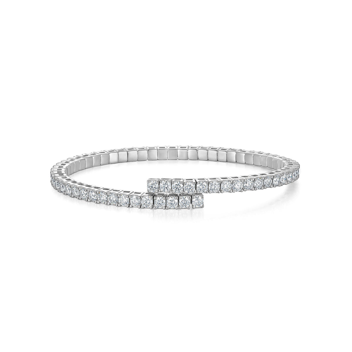 Celand 6.5CTW Moissanite Wrap Tennis Bracelet, S925 Silver