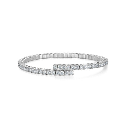 Celand 6.5CTW Moissanite Wrap Tennis Bracelet, S925 Silver