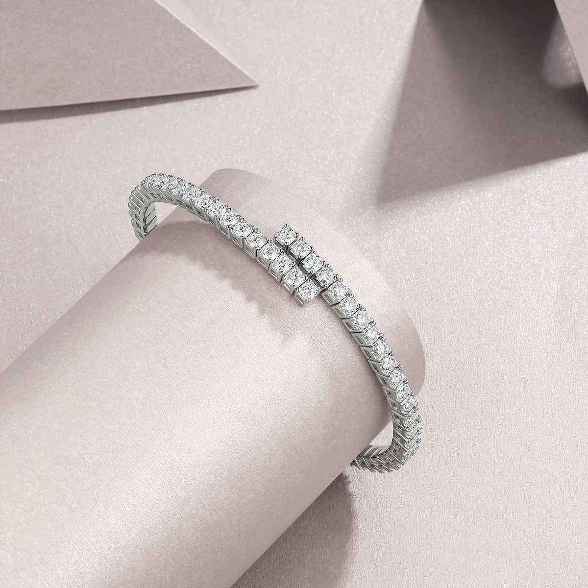 Celand 6.5CTW Moissanite Wrap Tennis Bracelet, S925 Silver
