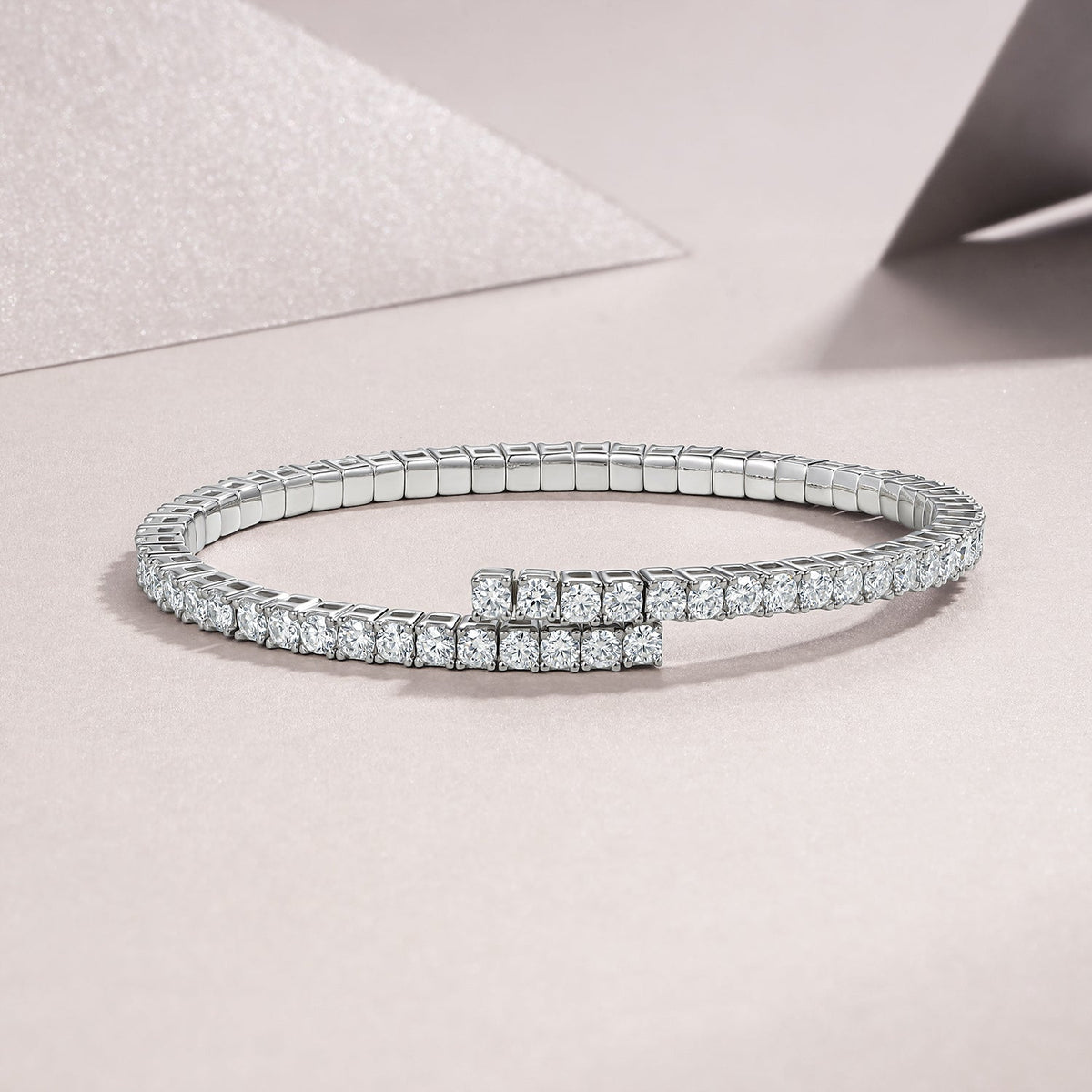 Celand 6.5CTW Moissanite Wrap Tennis Bracelet, S925 Silver