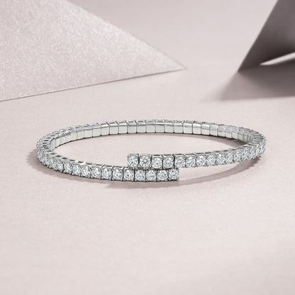Celand 6.5CTW Moissanite Wrap Tennis Bracelet, S925 Silver