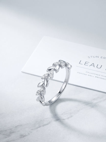 Celand Leaf Vine Moissanite Ring, S925 Silver