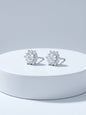 Celand 0.5ct Floral Halo Moissanite Stud Earrings