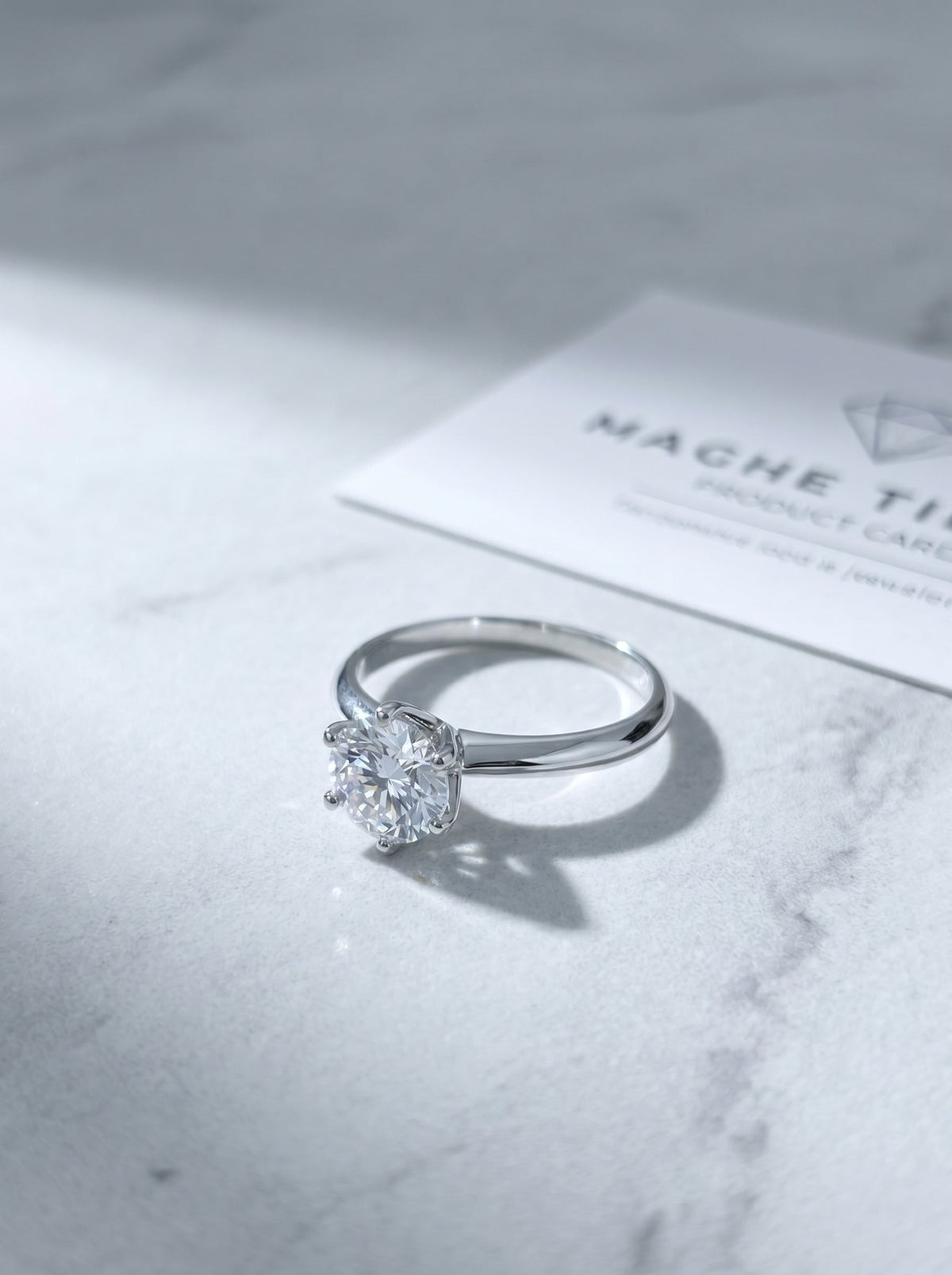 Celand 1ct Moissanite Solitaire Ring