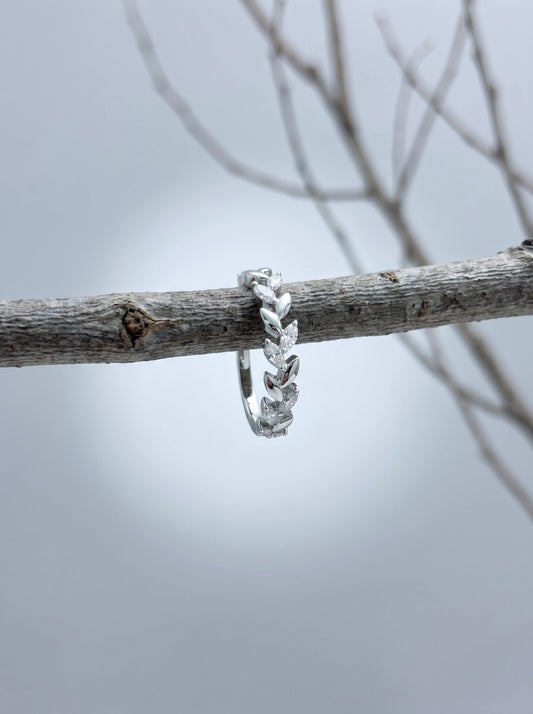 Celand Leaf Vine Moissanite Ring, S925 Silver