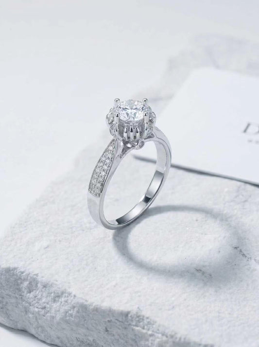 Celand 1ct Floral Moissanite Pavé Ring