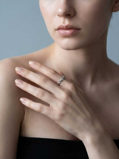 Celand Leaf Vine Moissanite Ring, S925 Silver