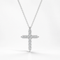 Celand 1.1CTW Moissanite Cross Necklace, S925 Silver