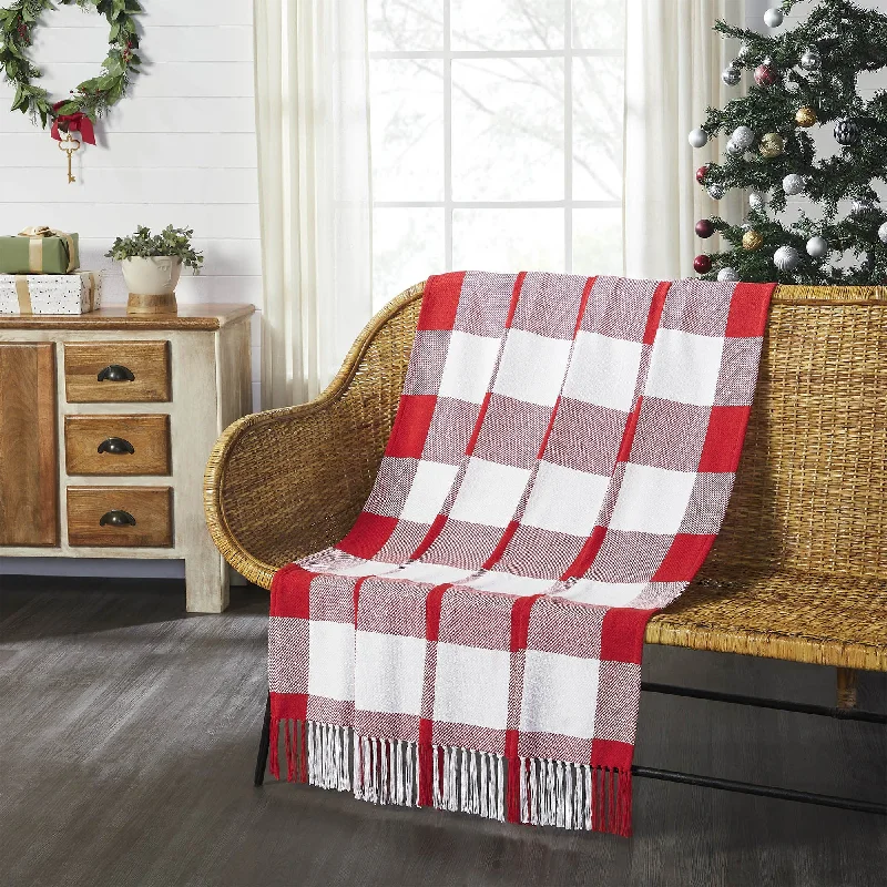 Discount Mania Annie Buffalo Red Check Woven Throw