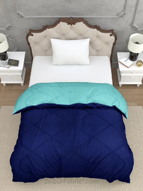 Aqua Green Navy Blue Single Bed Comforter