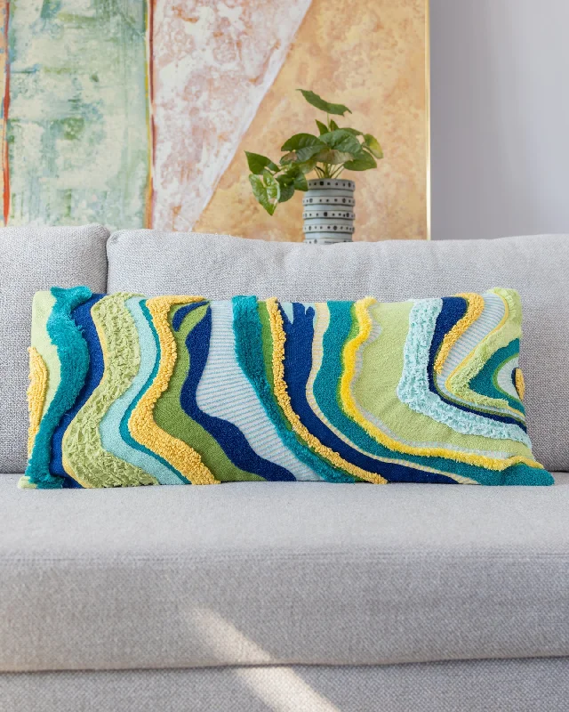 Aventurine Organic Cotton Abstract Lumbar Pillow $80 Today Only