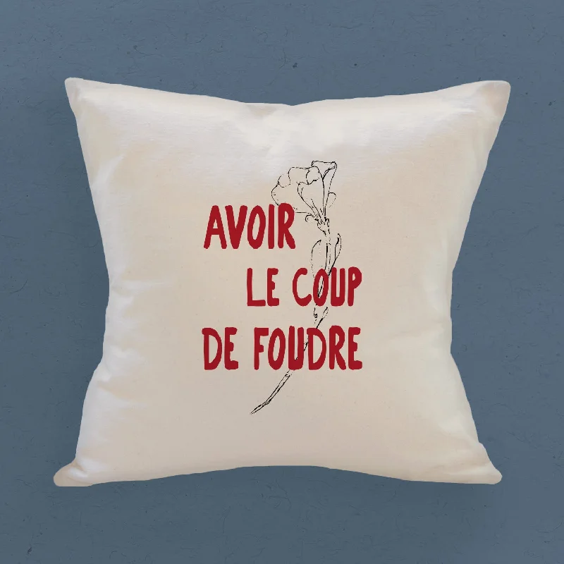 Avoir le Coup de Foudre (Love at First Sight) - Square Canvas Pillow