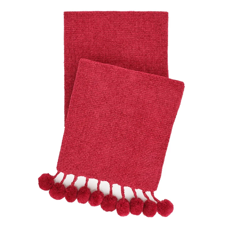 Major Savings Bauble Chenille Cerise Throw