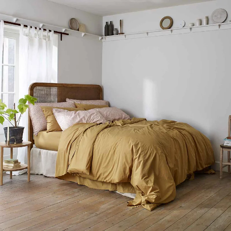 Butterscotch Washed Cotton Percale Duvet Cover