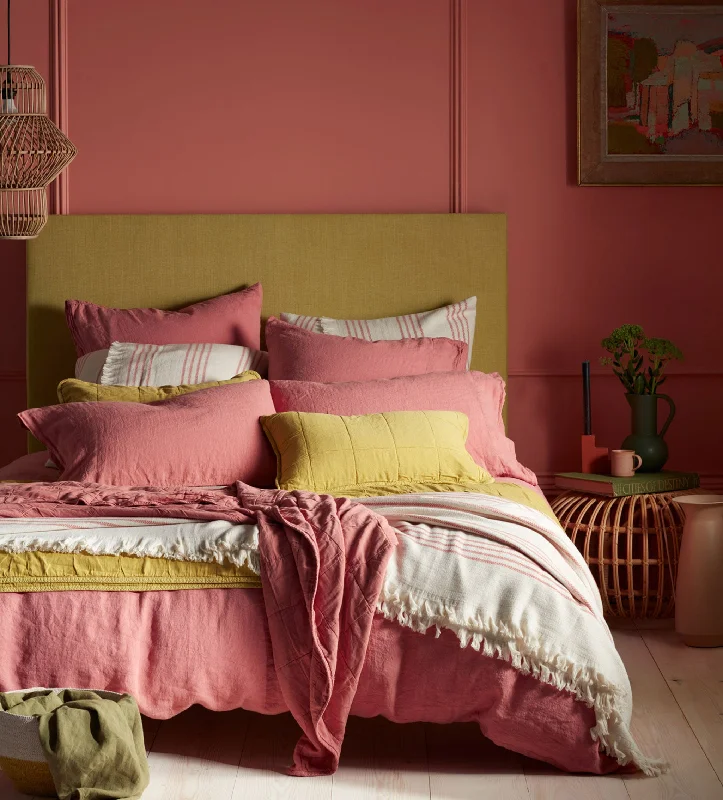 Canyon Pink 100% Linen Duvet Cover