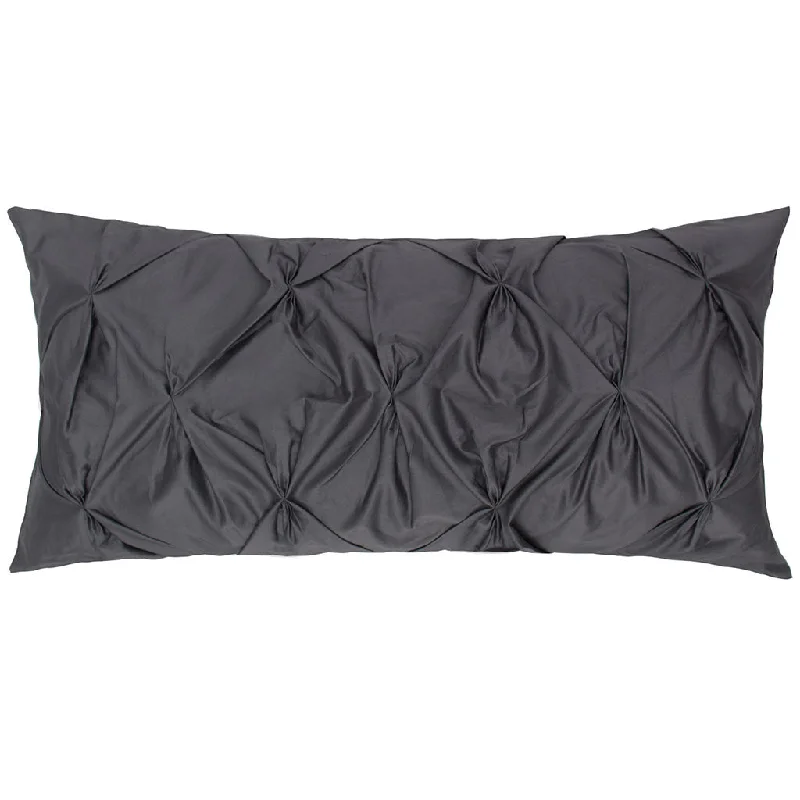 Charcoal Grey Pintuck Throw Pillow