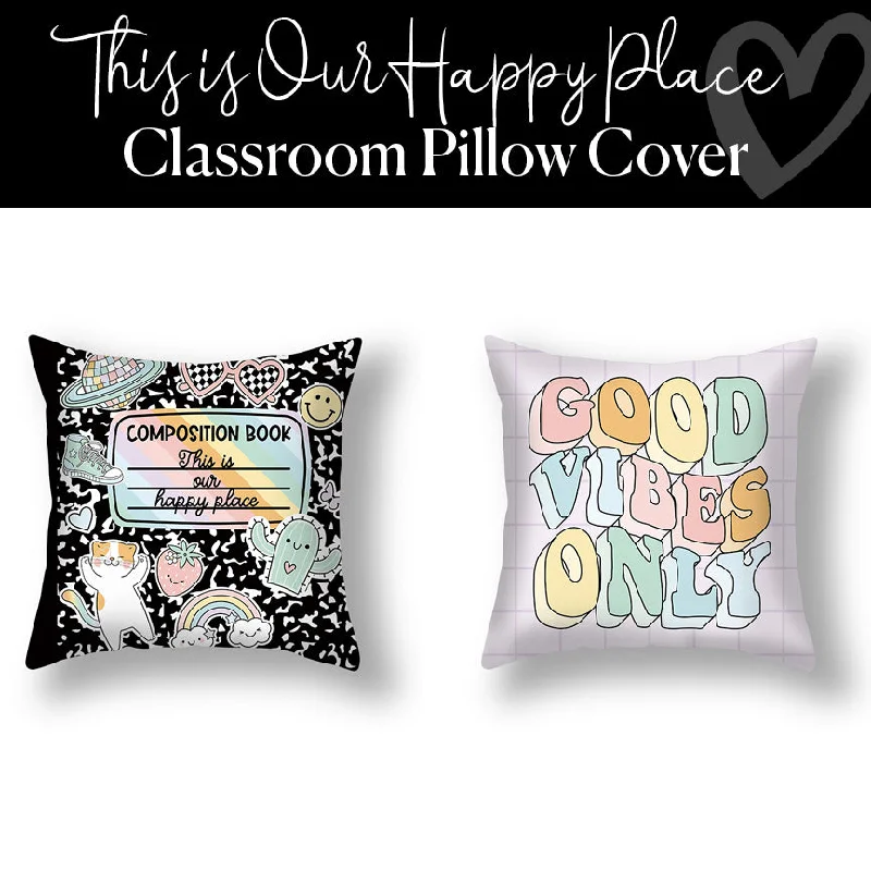 Classroom Pillow Cover | Classroom Decor | This is Our Happy Place | Pillow Cover