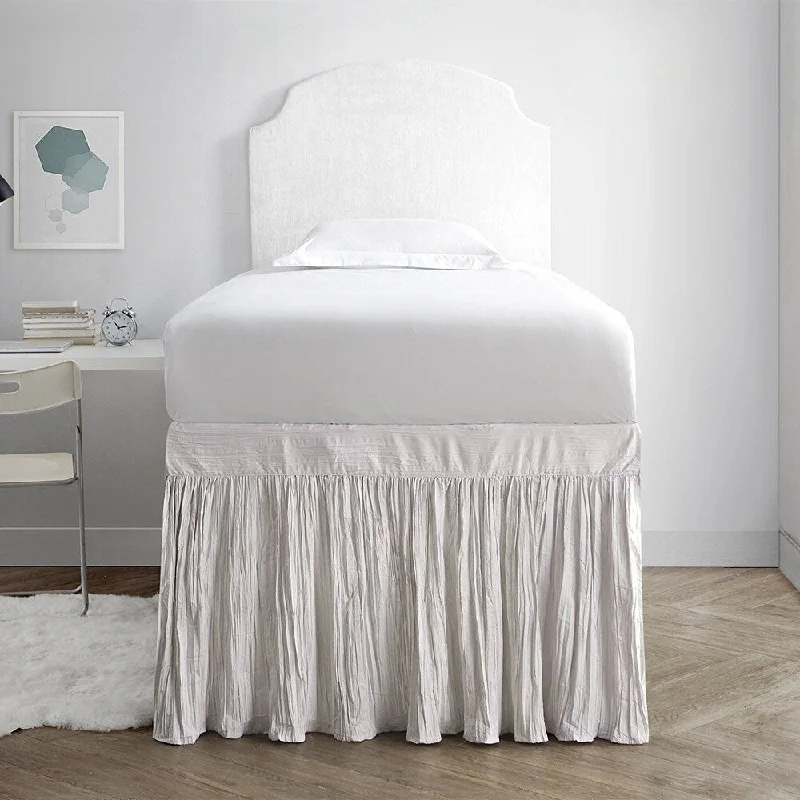 Crinkle Bed Skirt Twin XL (3 Panel Set) - Jet Stream