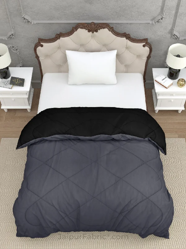 Dark Grey Black Single Bed Comforter