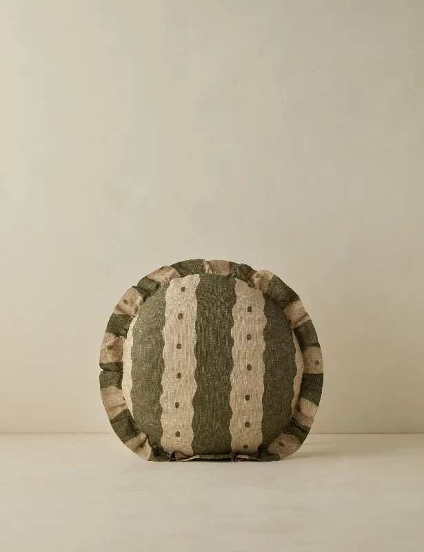 Dotti Linen Round Pillow by Sarah Sherman Samuel