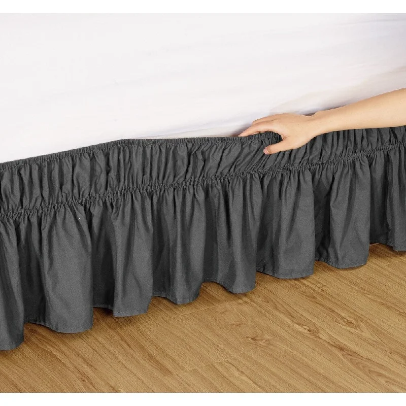 Fashion Street EasyFit Wrap Around Solid Ruffled 14-inch Bed Skirt