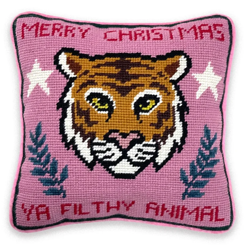 Filthy Animal Needlepoint Pillow