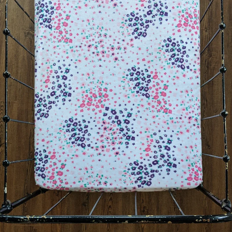 Floral Fields Pink Crib Sheet