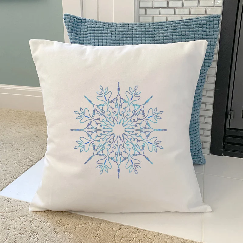 Gradient Snowflake - Square Canvas Pillow