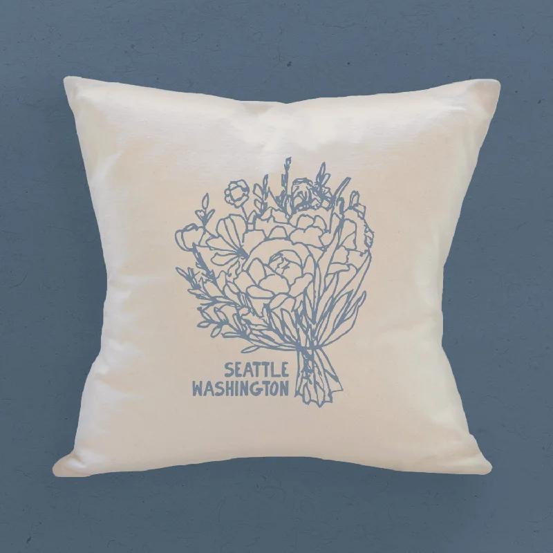 Hand Drawn Bouquet City State - Square Canvas Pillow