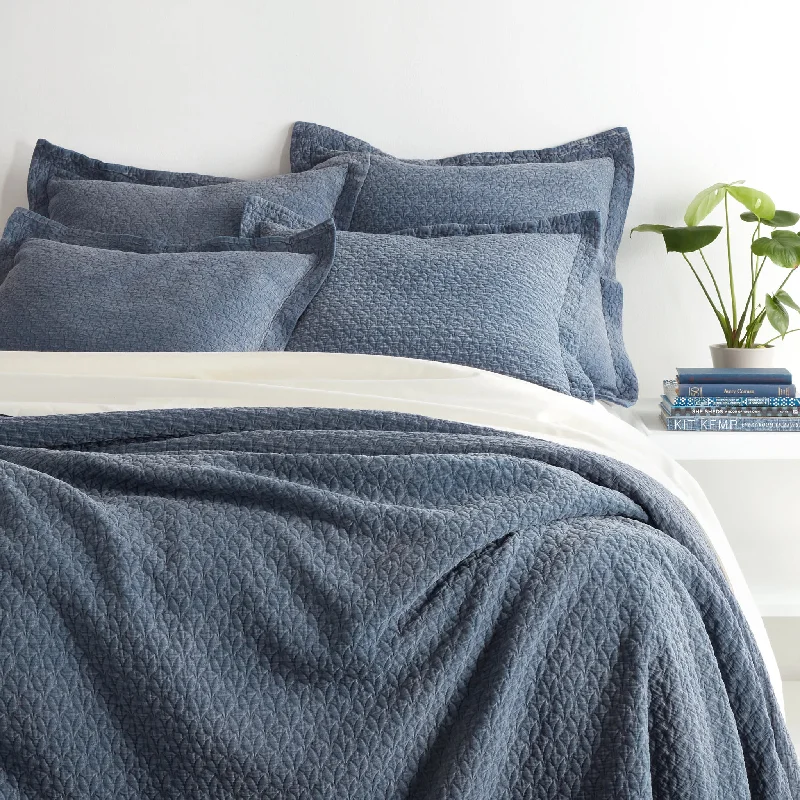 Hawley Indigo Matelasse Coverlet