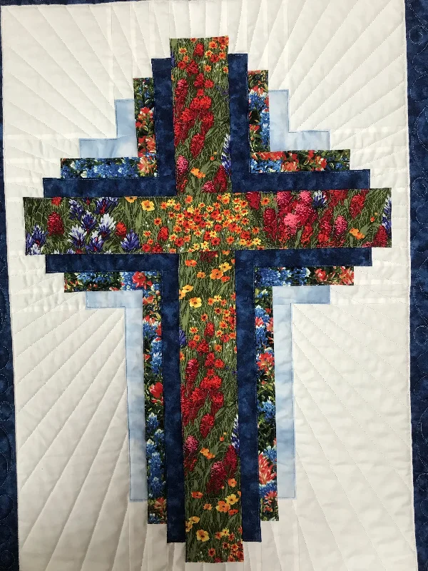 Hope of Texas Cross - Finished wall hanging approx 25 x 35.