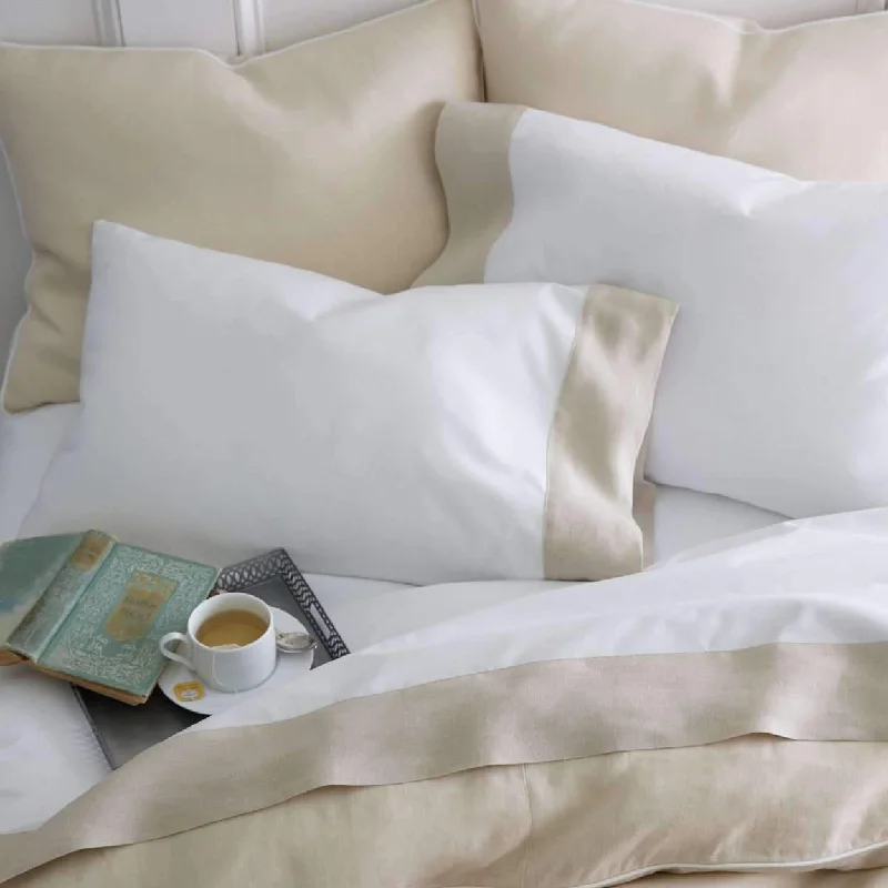 Mandalay Linen Cuff Duvet Cover by Peacock Alley