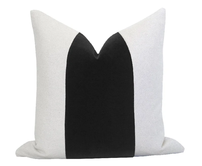 Mezzo Pillow Cover - Black /White 20x20