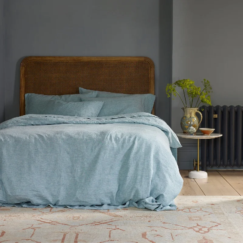 Mist Chambray 100% Linen Duvet Cover