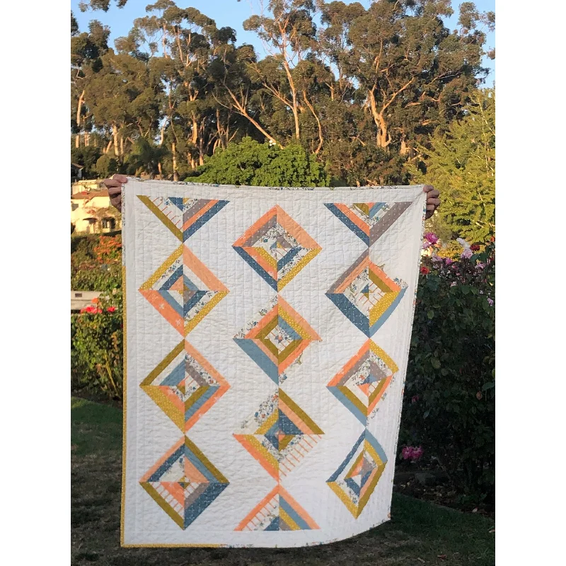 Modern Handmade Crib Quilt- 100% Cotton  The Bodhi Quilt