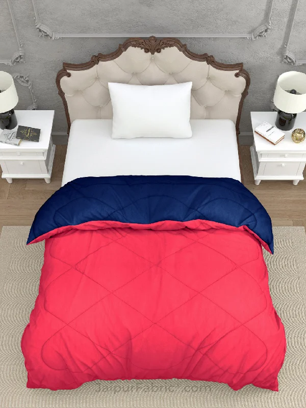 Navy Blue Dark Pink Single Bed Comforter