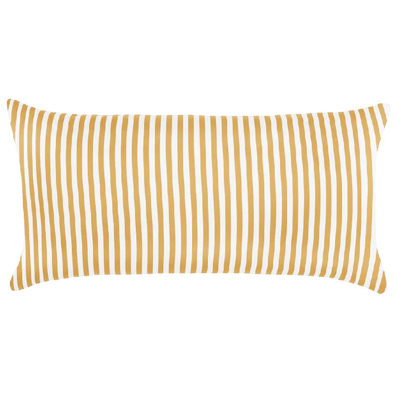 Ochre Striped Throw Pillow