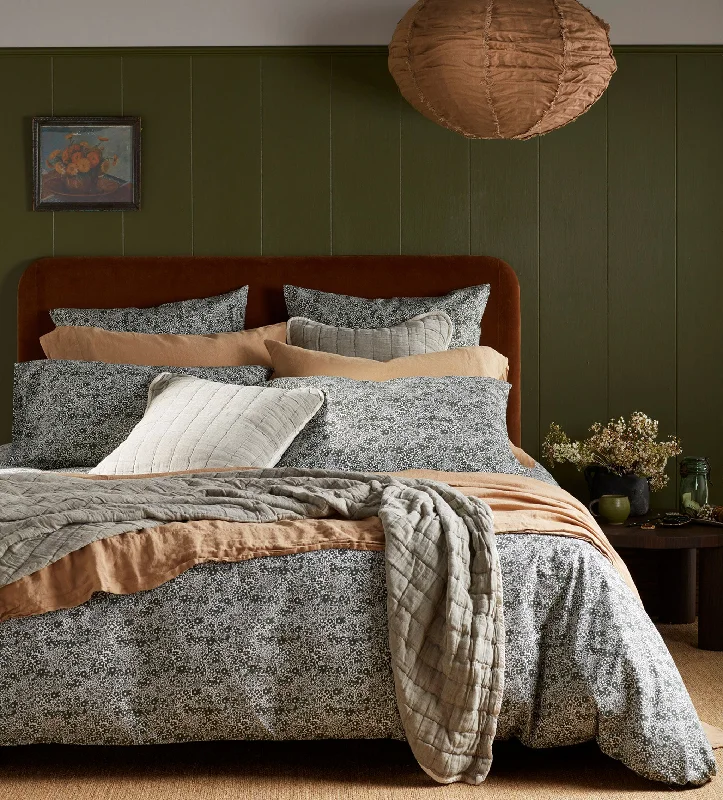 Olive Green Dorothy 100% Cotton Duvet Cover