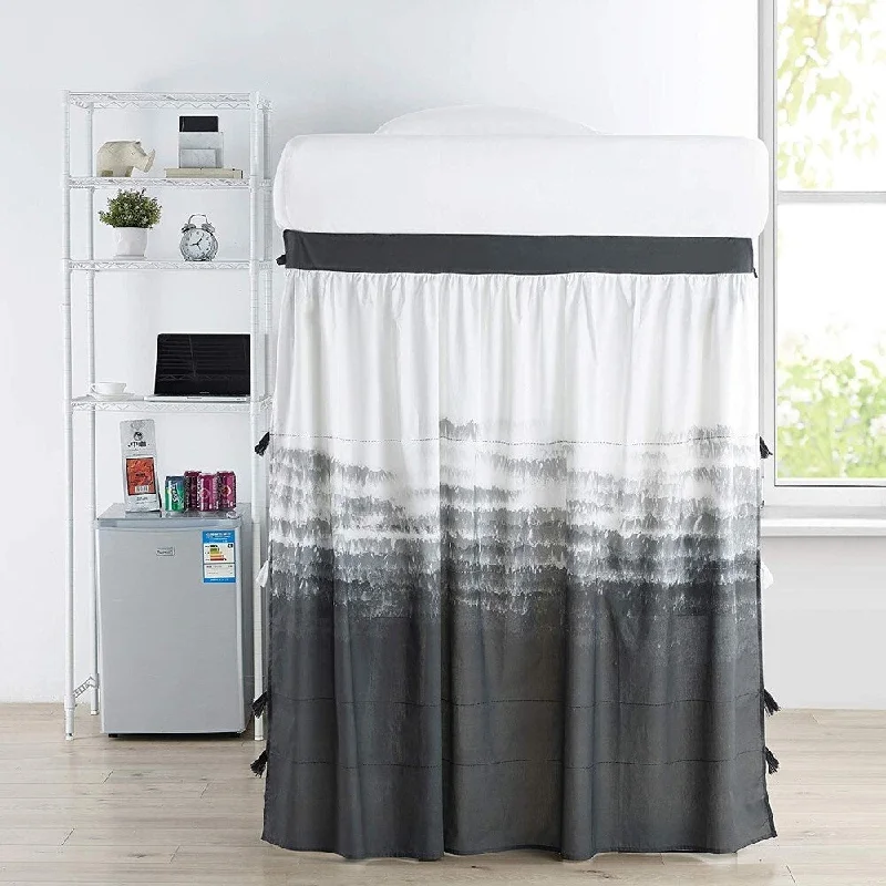 Ombre Nights Bed Skirt Panel with Ties (1 & 3 Panel) - Faded Black