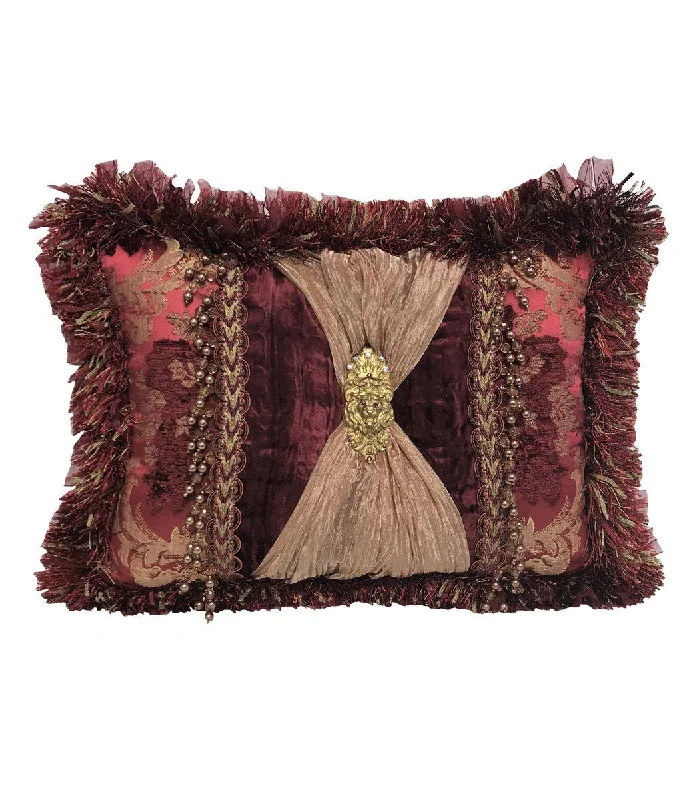 Opulent Accent Pillow Burgundy and Gold