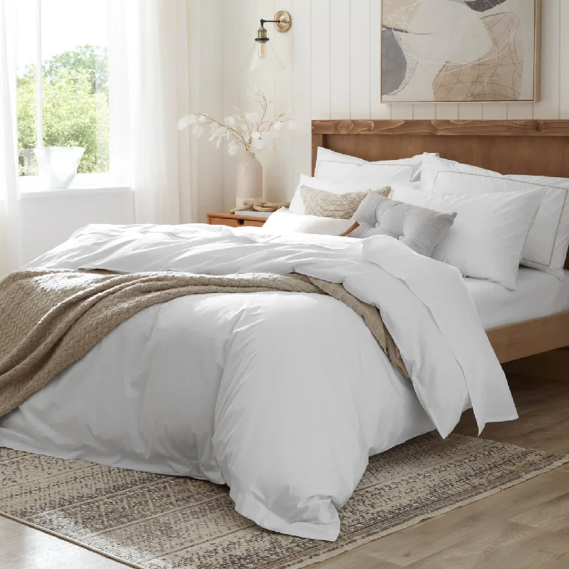 Organic Cotton Percale Duvet Cover - Snow White