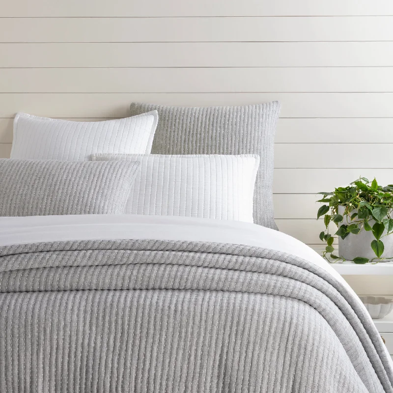 Pick Stitch Grey Matelasse Coverlet