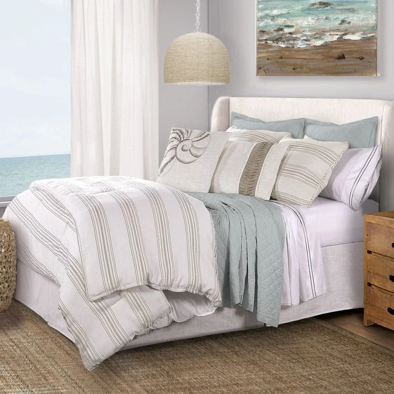 Prescott Stripe Duvet Cover Set in Taupe