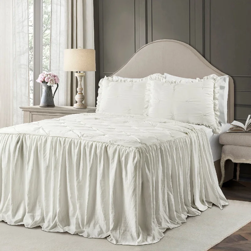 Ravello Pintuck Ruffle Skirt Bedspread 3Pc Set