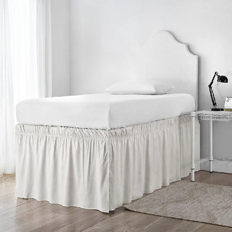 Ruffled Dorm Sized Bed Skirt - Jet Stream