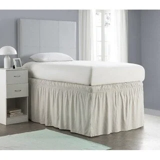 Ruffled Dorm Sized Bed Skirt - Silver Birch