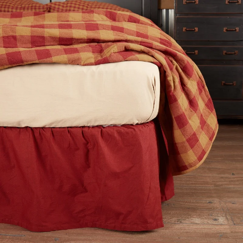 Solid Burgundy King Bed Skirt 78x80x16