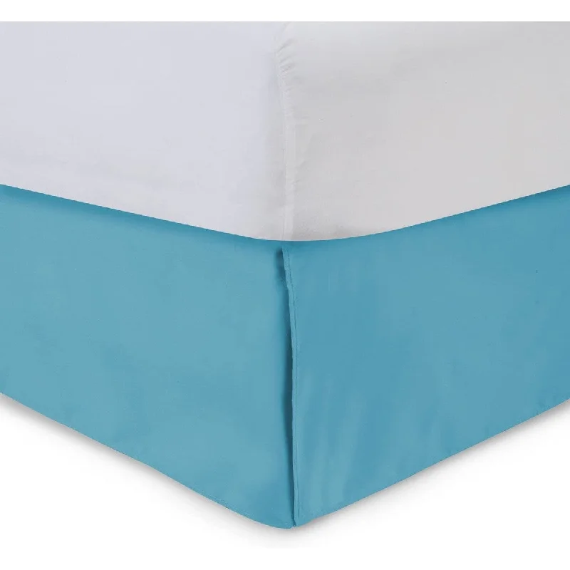 Tailored Bedskirt with Split Corners -14 inch Drop, Aqua, Full